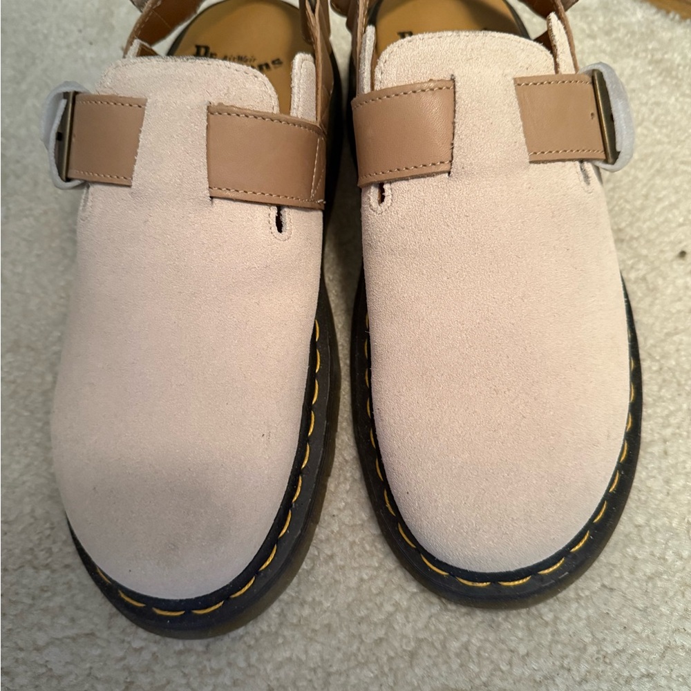 Dr. Martens Beige Suede Mules